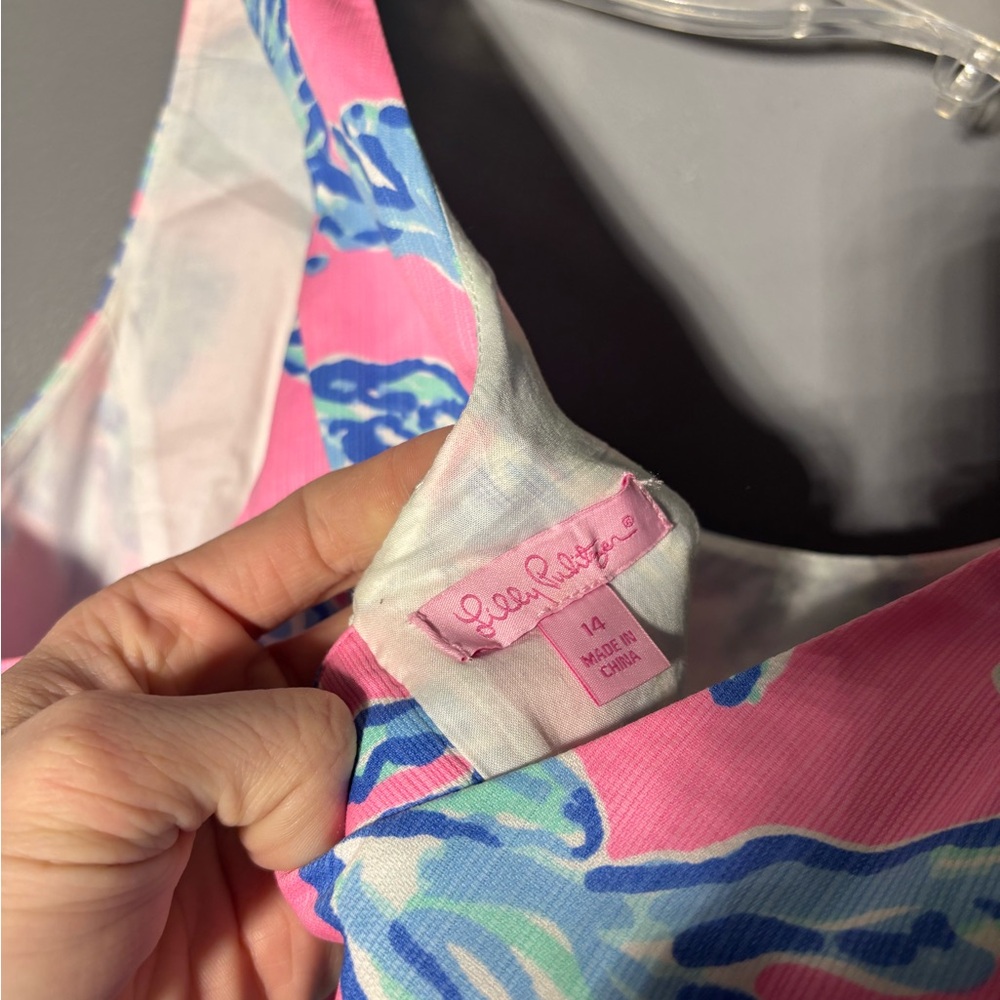 Lilly Pulitzer Cathy Shift Dress in Barefoot Princess Size 14 - Picture 7 of 7